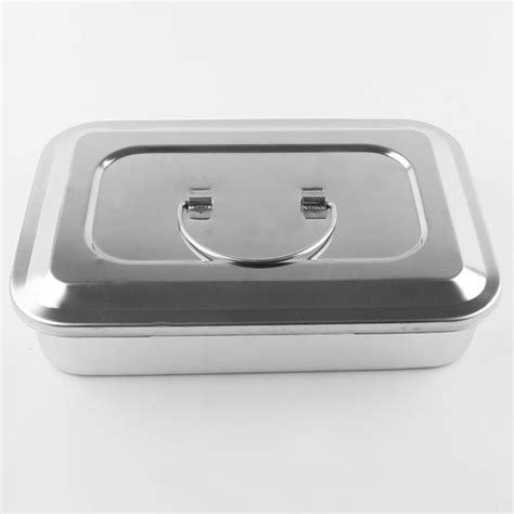 Stri Stainless Steel Disinfection Square Box Sterilization Tray 